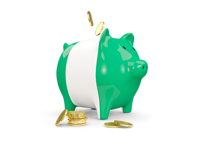 Piggy bank. Download flag icon of Nigeria at PNG format