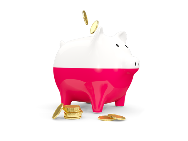 Piggy bank. Download flag icon of Poland at PNG format