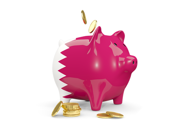 Piggy bank. Download flag icon of Qatar at PNG format
