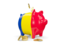 Romania. Piggy bank. Download icon.