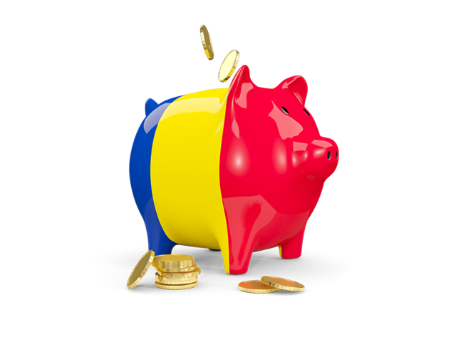 Piggy bank. Download flag icon of Romania at PNG format
