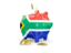 South Africa. Piggy bank. Download icon.