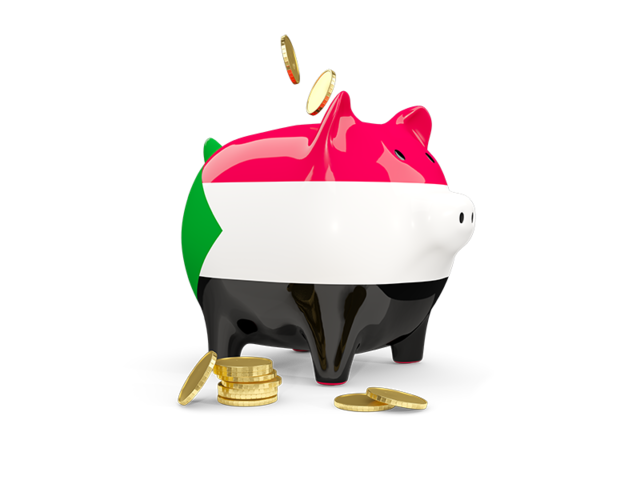Piggy bank. Download flag icon of Sudan at PNG format
