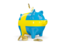 Sweden. Piggy bank. Download icon.