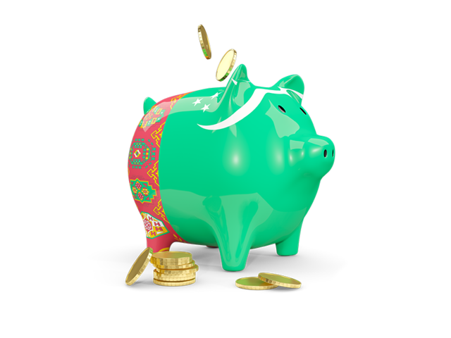 Piggy bank. Download flag icon of Turkmenistan at PNG format