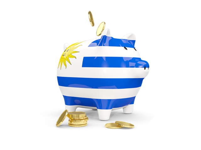 Копилка с монетами. Скачать флаг. Уругвай