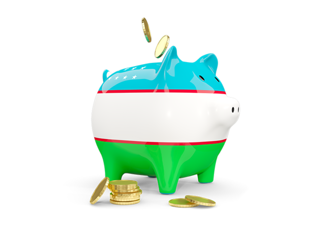 Piggy bank. Download flag icon of Uzbekistan at PNG format