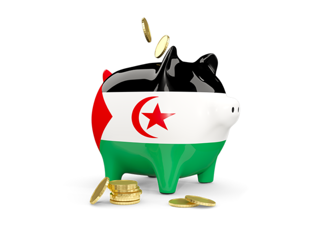 Piggy bank. Download flag icon of Western Sahara at PNG format