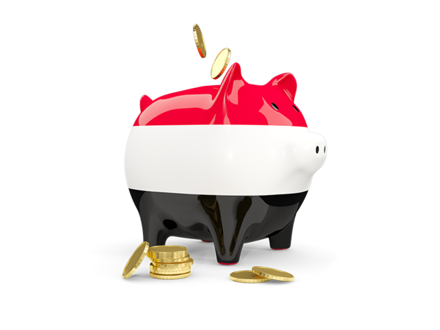 Piggy bank. Download flag icon of Yemen at PNG format