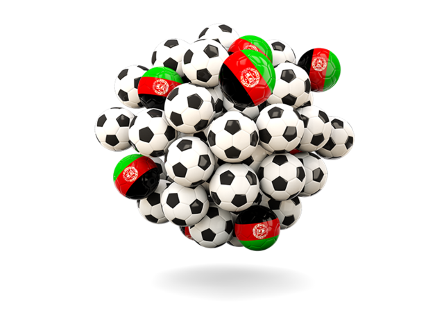 Pile of footballs. Download flag icon of Afghanistan at PNG format