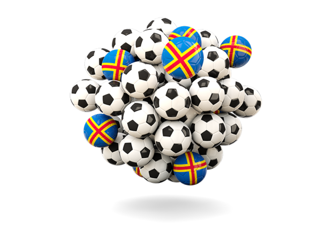 Pile of footballs. Download flag icon of Aland Islands at PNG format