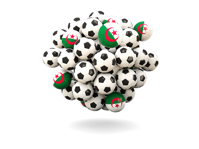 Pile of footballs. Download flag icon of Algeria at PNG format