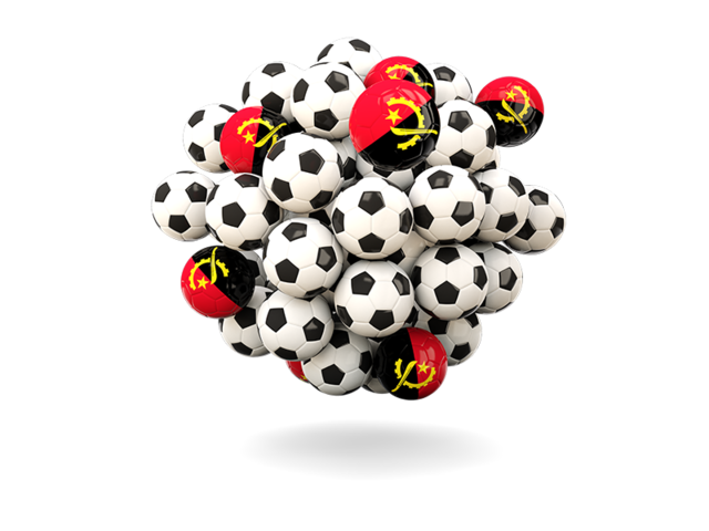 Pile of footballs. Download flag icon of Angola at PNG format