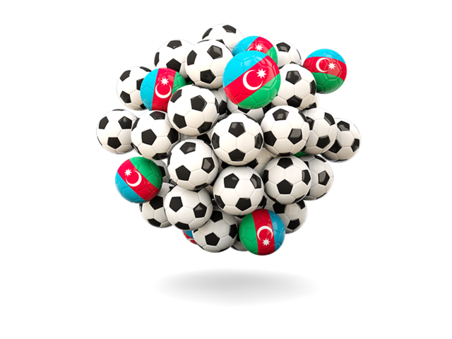 Куча футбольных мячей. Скачать флаг. Азербайджан