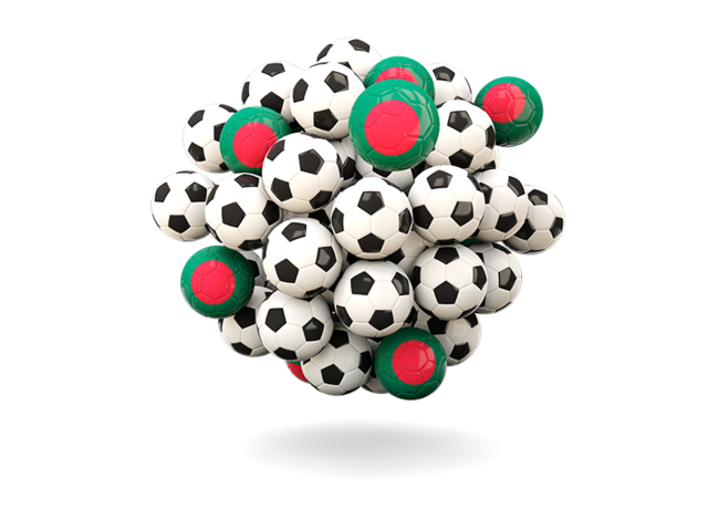 Pile of footballs. Download flag icon of Bangladesh at PNG format