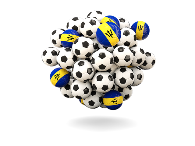 Pile of footballs. Download flag icon of Barbados at PNG format