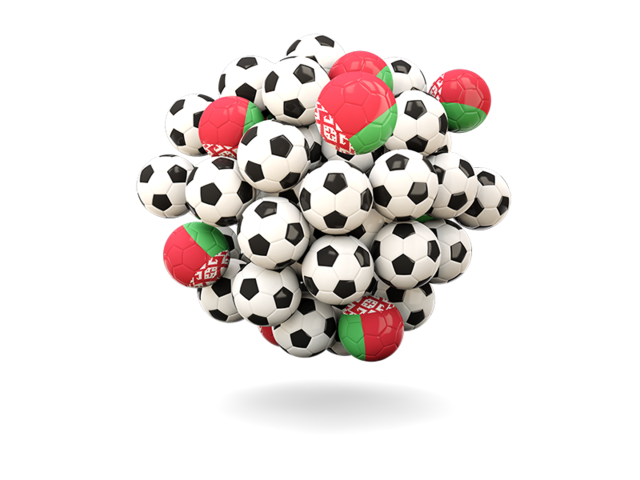 Pile of footballs. Download flag icon of Belarus at PNG format