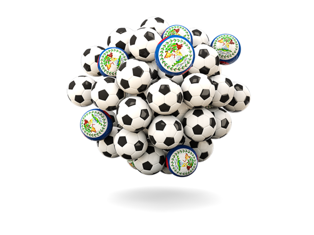 Pile of footballs. Download flag icon of Belize at PNG format