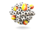 Бутан. Куча футбольных мячей. Скачать иллюстрацию.
