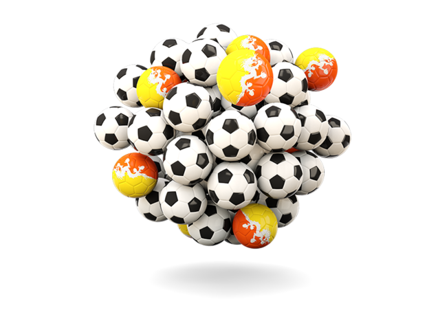 Pile of footballs. Download flag icon of Bhutan at PNG format
