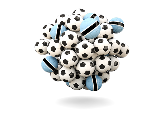 Pile of footballs. Download flag icon of Botswana at PNG format