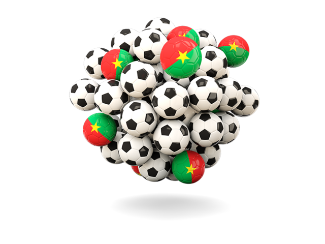 Pile of footballs. Download flag icon of Burkina Faso at PNG format