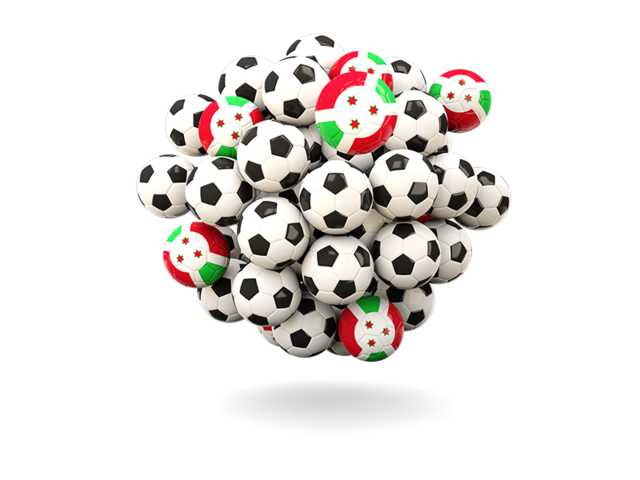 Pile of footballs. Download flag icon of Burundi at PNG format
