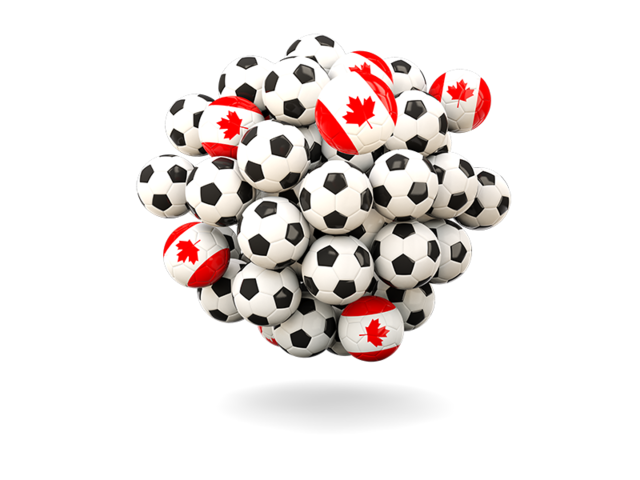 Pile of footballs. Download flag icon of Canada at PNG format