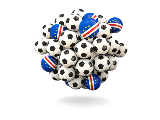 Pile of footballs. Download flag icon of Cape Verde at PNG format