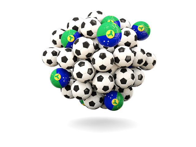 Pile of footballs. Download flag icon of Christmas Island at PNG format