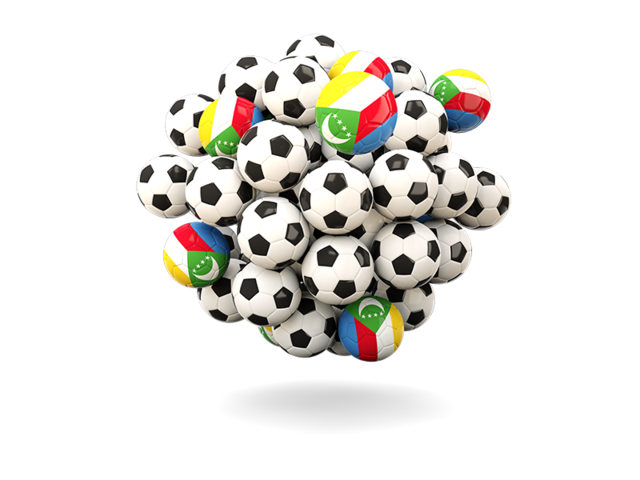 Pile of footballs. Download flag icon of Comoros at PNG format