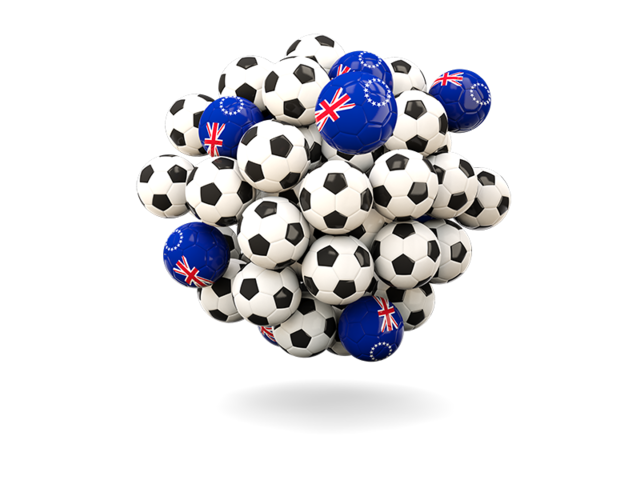 Pile of footballs. Download flag icon of Cook Islands at PNG format