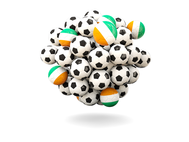 Pile of footballs. Download flag icon of Cote d'Ivoire at PNG format