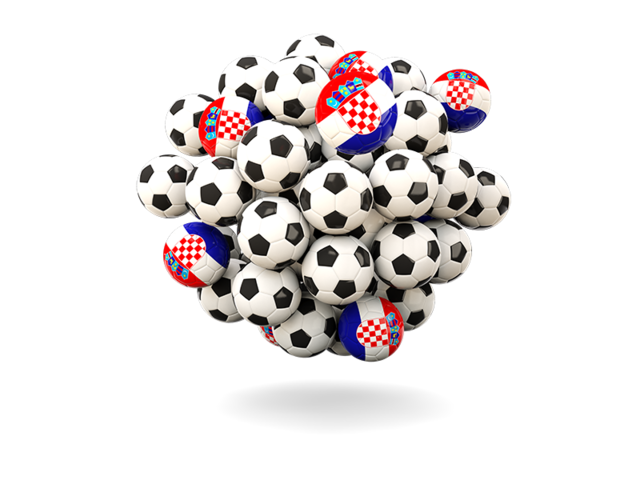 Pile of footballs. Download flag icon of Croatia at PNG format