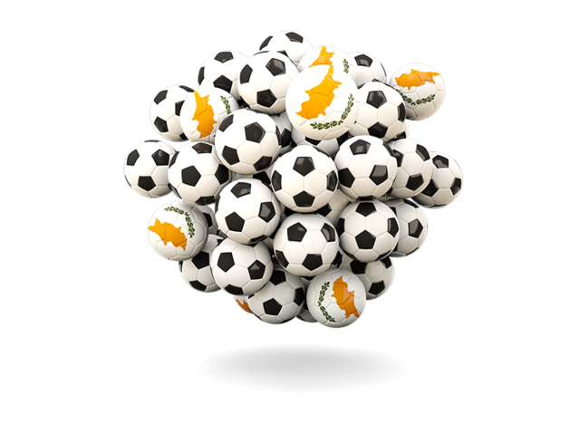 Pile of footballs. Download flag icon of Cyprus at PNG format