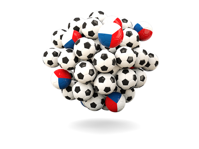 Pile of footballs. Download flag icon of Czech Republic at PNG format