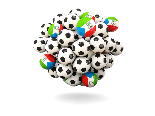 Pile of footballs. Download flag icon of Equatorial Guinea at PNG format