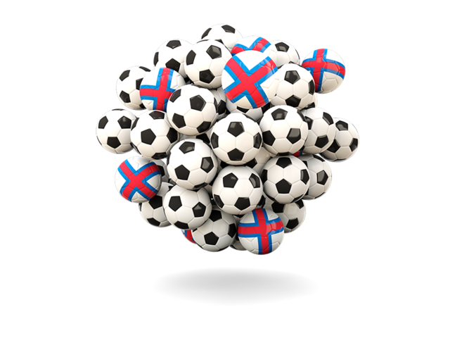 Pile of footballs. Download flag icon of Faroe Islands at PNG format