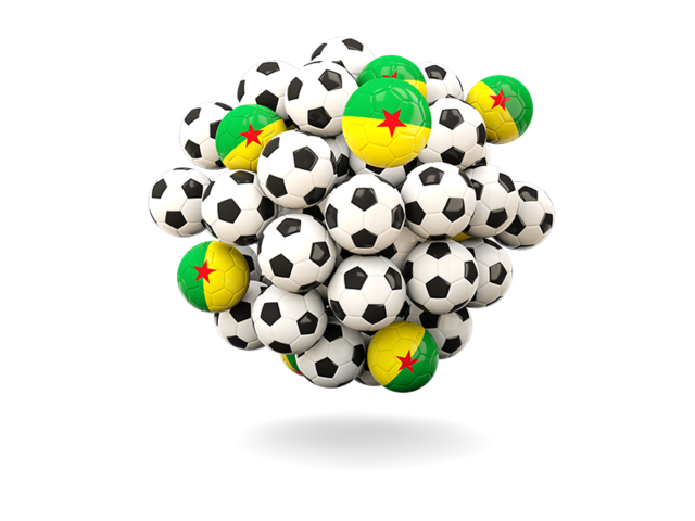 Pile of footballs. Download flag icon of French Guiana at PNG format