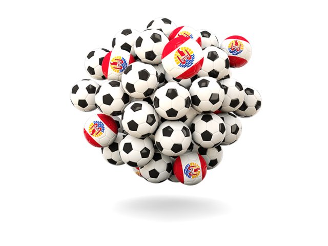 Pile of footballs. Download flag icon of French Polynesia at PNG format