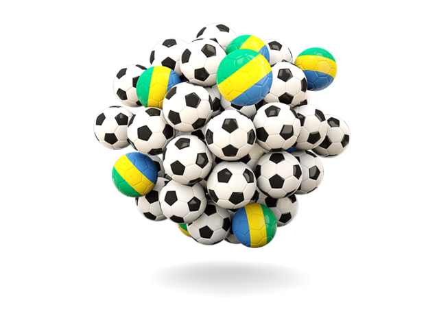 Pile of footballs. Download flag icon of Gabon at PNG format