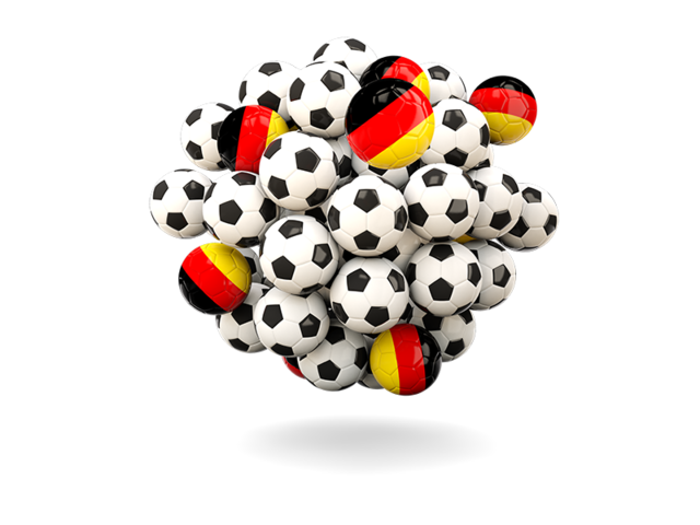 Куча футбольных мячей. Скачать флаг. Германия