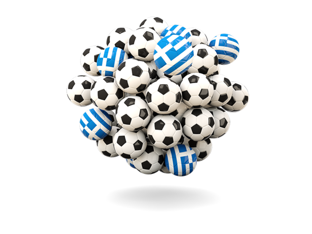 Pile of footballs. Download flag icon of Greece at PNG format