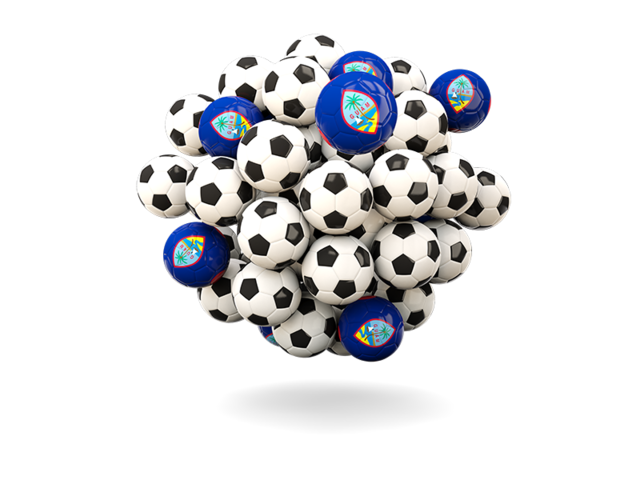 Pile of footballs. Download flag icon of Guam at PNG format