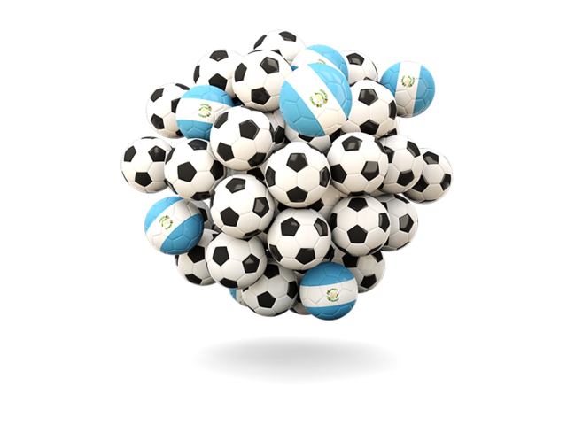 Pile of footballs. Download flag icon of Guatemala at PNG format