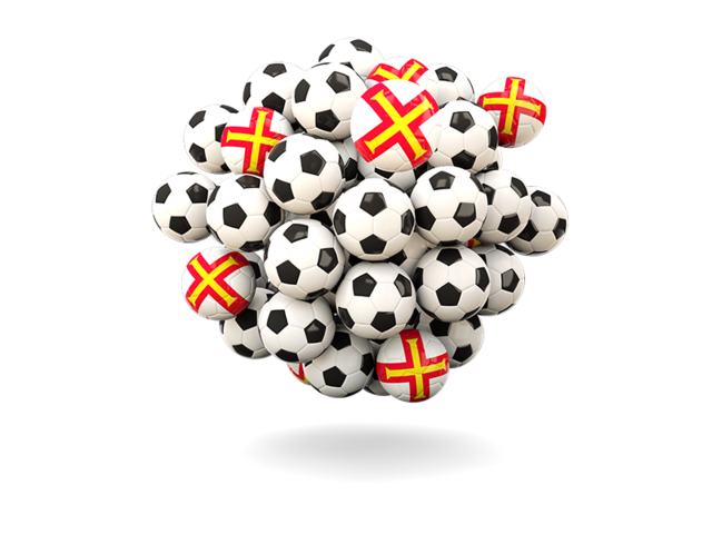 Pile of footballs. Download flag icon of Guernsey at PNG format