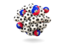 Гаити. Куча футбольных мячей. Скачать иконку.