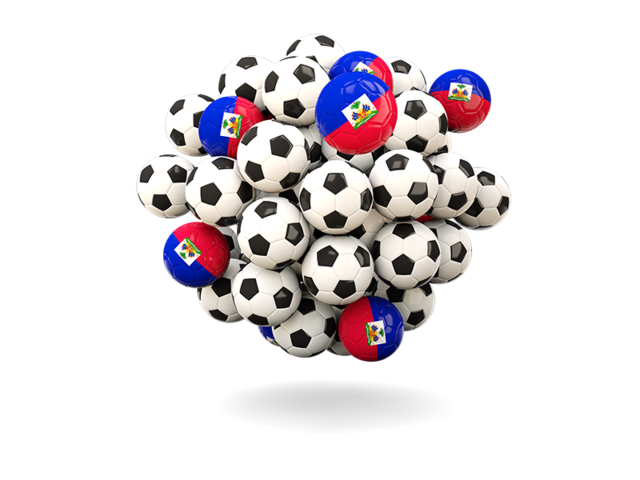 Pile of footballs. Download flag icon of Haiti at PNG format