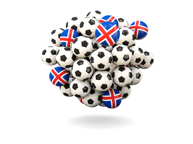 Pile of footballs. Download flag icon of Iceland at PNG format