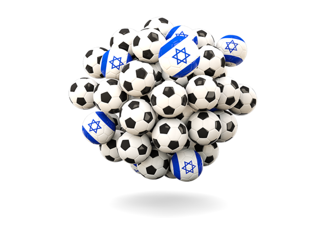 Pile of footballs. Download flag icon of Israel at PNG format